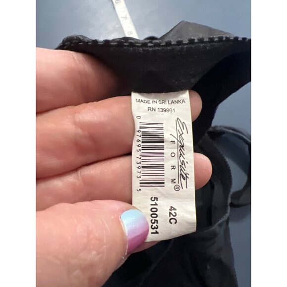 Exquisite Form Womens Black Posture Bra 42C - Picture 2 of 6